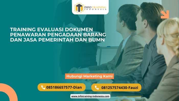 PELATIHAN TRAINING EVALUASI DOKUMEN PENAWARAN PENGADAAN BARANG DAN JASA PEMERINTAH DAN BUMN JAKARTA